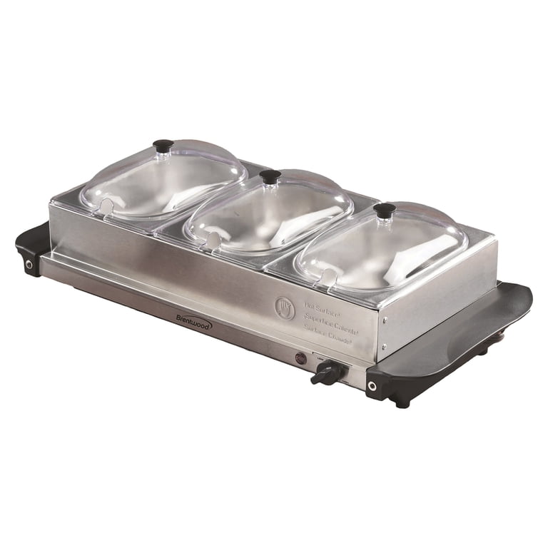 Brentwood 180-Watt Buffet Server, 3-Pan, 4.5-Qt. photo 2