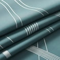 thumbnail image 5 of 100% Blackout Curtains Panels for Living Room, Greyish Blue, 52" Wide x 63" Long, 2 Panels, Sound Reducing Thermal Insulated Wave Line Foil Print Design Curtains for Patio Sliding Glass Door, 5 of 9