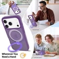 thumbnail image 3 of Asuwish Phone Case for iPhone 17 Pro 6.3 inch Tempered Glass Screen Protector Magnetic Folding Stand Frosted Translucent Rugged Shockproof Protective Cell Cover i Phone17 i17 17Pro Women Men Purple, 3 of 7