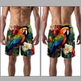 thumbnail image 3 of luoweisi Men's Beach Shorts Quick Dry Swim Trunks with Mesh Lining Parrot L, 3 of 5