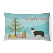 Carolines Treasures CK3516PW1216 Australian Shepherd Christmas Tree Canvas Fabric Decorative Pillow, 12H x16W,