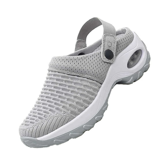 WRITWAA 1 Pair Women's Disposable House Slippers Casual Grey Mesh Fabric Comfortable