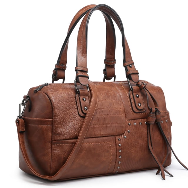 Bolso Dasein de piel vegana suave para mujer, color café