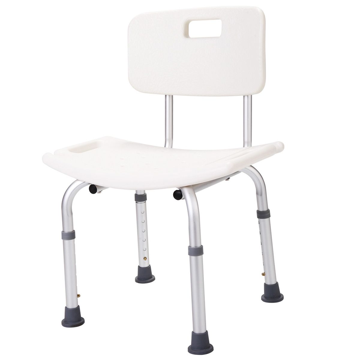 Adjustable Round Shower Chair Seat Bench with Removable Back
