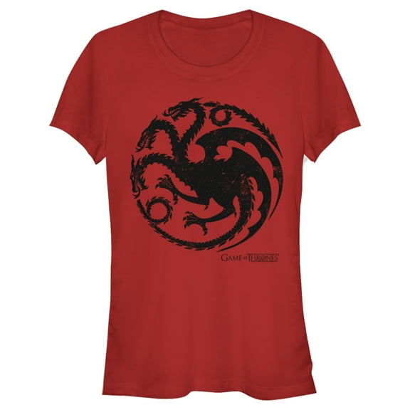 Junior's Game of Thrones Targaryen Dragon Symbol Red  Graphic Tee Red 2X Large