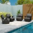 thumbnail image 2 of EAGLE PEAK Urban Slate Modern Swivel Rocker Patio Chair Set of 4 with Thick Cushions，Black/Gray, 2 of 9