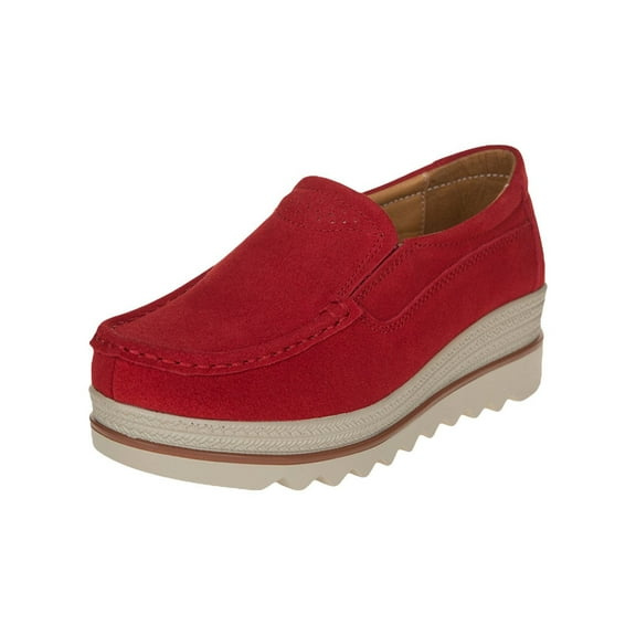 NOKIO Women's Suede Platform Loafers Breathable Platform Sneakers for Women Wedge Penny Loafers Slip-On Women's High Heeled Casual Shoes Slip On Shoes Comfortable Casual Shoes Loafers