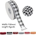 thumbnail image 6 of Joycrosso Wired-Edge Checkered Burlap Ribbon, 1 Inch x 10 Yard, Black/White, Buffalo Plaid Ribbon for Gift wrapping, Christmas Decorations, Wreaths, Big Bows, Rustic Farmhouse Holiday Decoration, 6 of 6