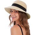 thumbnail image 1 of HSHDLDF Chapeaux de Soleil pour Femmes Protection UV Grand Grand Bord Chapeau Femme Pliable Chapeau de Soleil pour Femmes Chapeaux de Paille, 1 of 6