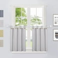 thumbnail image 2 of DSstyles Linen Striped Tier Curtains with Solid Button Small Valance Rod Pocket Tailored One Panel Kitchen Curtain Cafe Curtain for Living Room, Bathroom, Kitchen, 2 of 8