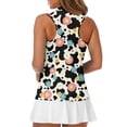 thumbnail image 5 of Whosucclay Flowers Pattern Workout Tank Tops for Ladies, Comfortable Sunscreen Half Zip Neck Athletic Tops for Tennis Hiking Fitness Outdoor, 5 of 7