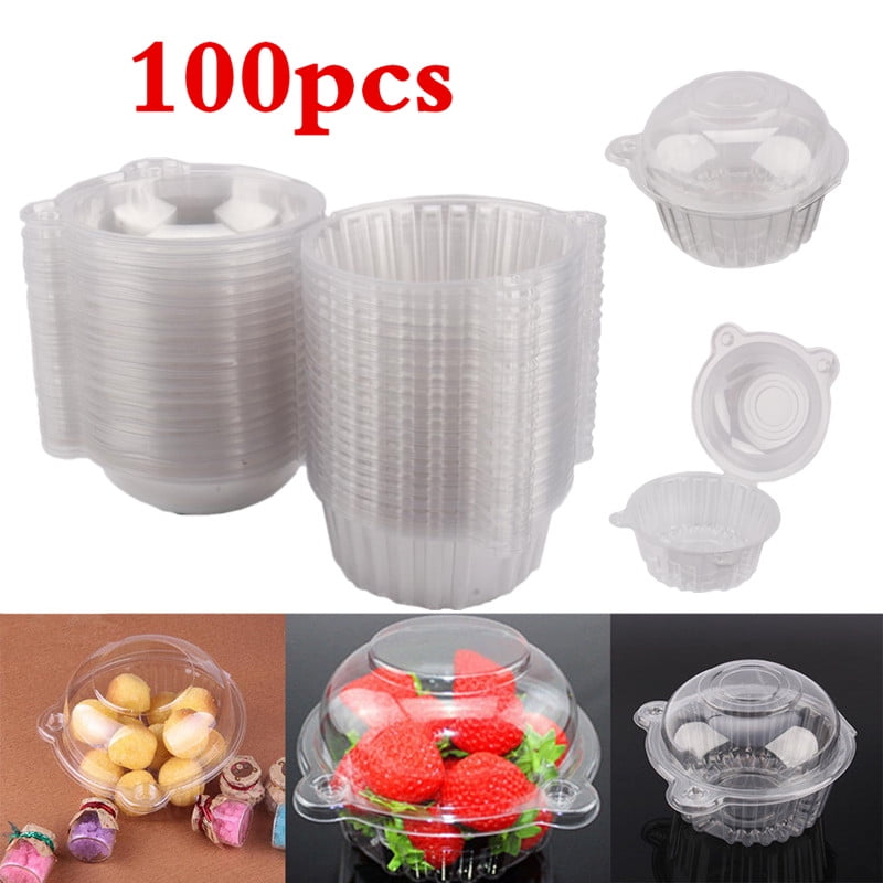 Disposable Clear Plastic Cups for Ice Cream, Dessert Cups, Snack Bowl with Dome lids Walmart