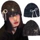 thumbnail image 2 of Gorro de punto coreano brillante y frío para otoño e invierno, gorros con lazo con lentejuelas, gorros con purpurina para niña, bolso de moda, gorros para la cabeza 2024, 2 of 5