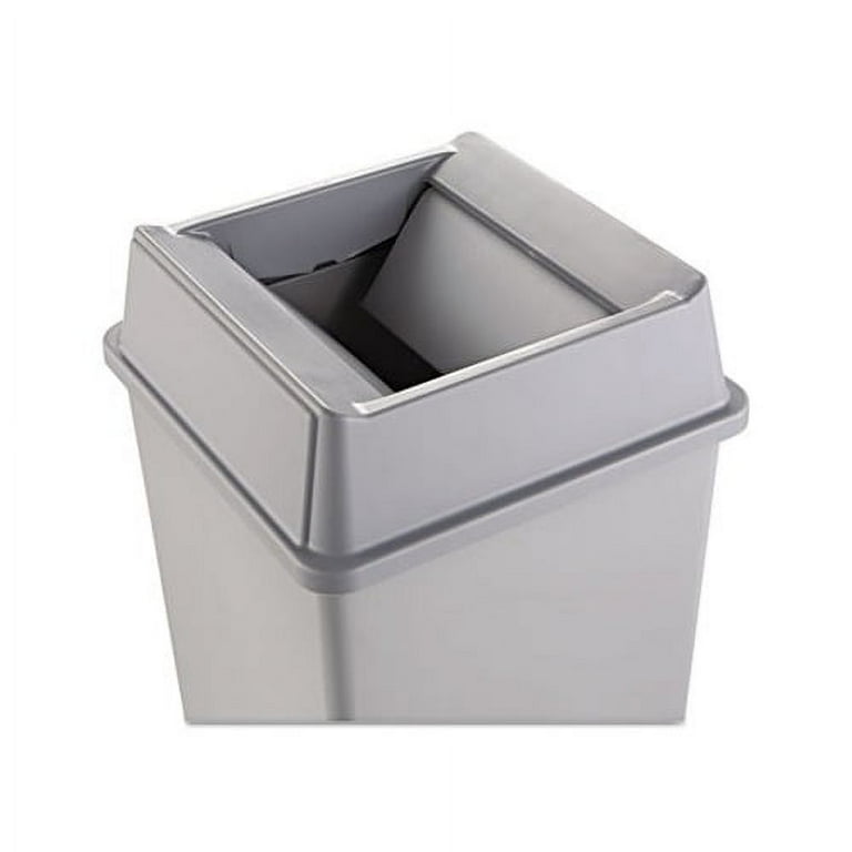 Untouchable Square Swing Top Lid, Plastic, 20.13w x 20.13d x 6.25h, Gray Untouchable Square Swing Top Lid, Plastic, 20.13w x 20.13d x 6.25h, Gray