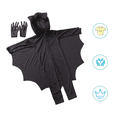 thumbnail image 4 of 1 juego de disfraz de actuación de escenario para niños, mono de fiesta de Halloween, disfraz de murciélago animal con guantes (negro S), 4 of 5