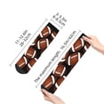 thumbnail image 4 of Rateoe Brown Football On Black Pattern Quarter Crew Socks,Toe Seamed Ankle Socks,Cotton Cushioned Breathable Athletic Crew Sports Socks, 4 of 7