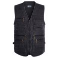 thumbnail image 1 of Chaleco de primavera y otoño para hombre, chaleco de trabajo de pesca multibolsillos extra grande para personas de mediana edad y mayores, chaleco informal para exteriores, 1 of 6