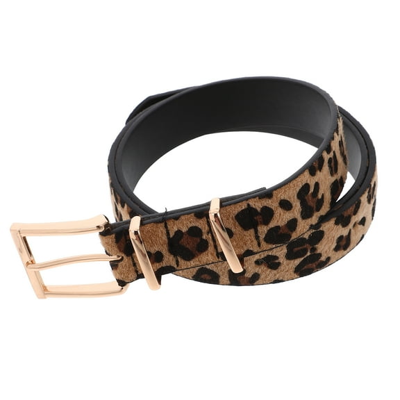 WORGEOUS Leopard Pattern Leather Belt Chic Leopard Print Belt Animal Print Belt for Women Leather Waist Belt for Jeans and Dress