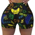 thumbnail image 2 of Lsque Game Play Pattern High Waisted Biker Shorts for Women-Tummy Control Fitness Athletic Workout Running Yoga Gym Shorts,Moisture-Wicking-Small, 2 of 9