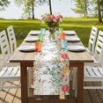 thumbnail image 4 of Table Runners 90 Inches Long Dress Scarves, Spring Floral Farmhouse Coffee/Dining/Kitchen Table Runner for Living Room, Watercolor Roses Eucalyptus Leaves Botanical 13x90 Inch, 4 of 9