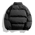 thumbnail image 3 of LpwkSSA Men's Puffer Jacket Zipper-Up Parka Solid Color Stand Collar Long Sleeve Jacket Fall Winter Warm Thicken Padded Coat Outerwear Black XXXXXL, 3 of 8