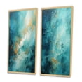 thumbnail image 3 of Designart "Turquoise Calm II" Abstract Landscapes Framed Wall Art Set Of 2 - Teal Landscapes Gallery Wall Frame Set For Home Decor, 3 of 6