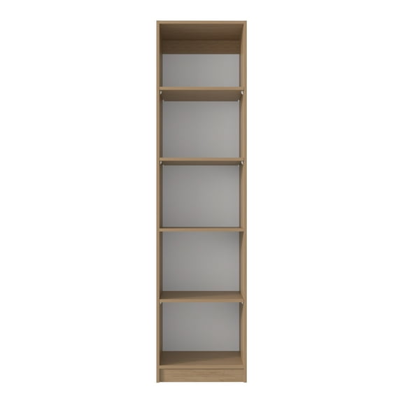 Nmkwnr 5 Tiers Wood Bookcase Bookshelf for Living Room, Office, Light Brown White