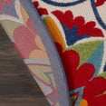 thumbnail image 5 of Nourison Aloha Floral Easy Care Flatweave High-Low Indoor Outdoor Round Rug Red/Multi 710 x 7'10", 5 of 12