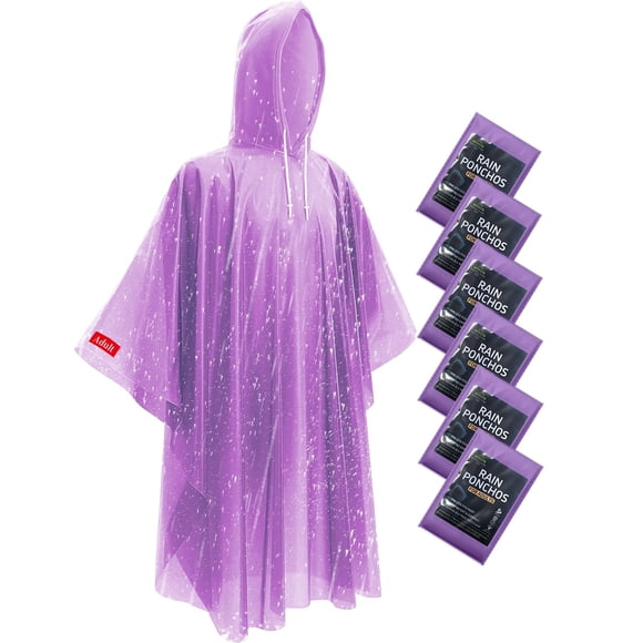 Ponchos de lluvia desechables Hitituto, paquete de 6 unidades, extralargos e impermeables