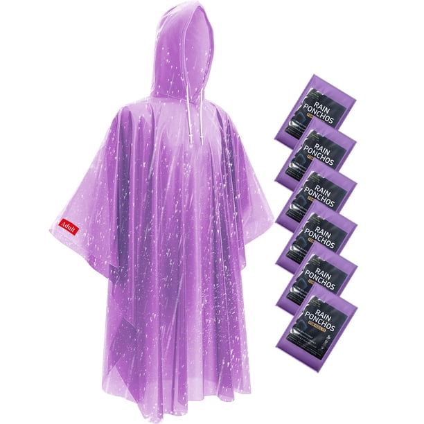 Ponchos de lluvia desechables Hitituto, paquete de 6 unidades, extralargos e impermeables