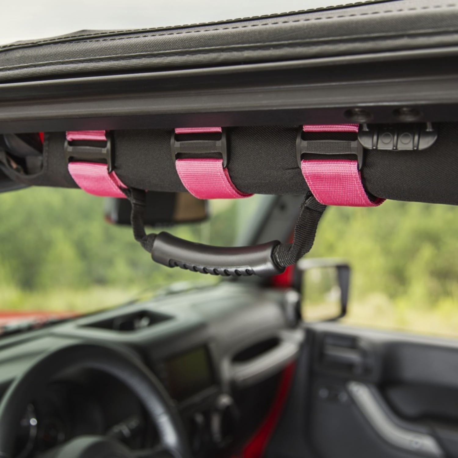 Rugged Ridge 13505.01 Ultimate Grab Handles, Front Single Handle Pair Pink