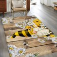 thumbnail image 4 of Rectangle Area Rug 4x6ft,Bee Gnome Daisy Flower Washable Carpet Non-Slip Runner Accent Rugs Indoor Floor Mat for Bedroom Living Room Decor,Farm Vintage Wood Board, 4 of 9