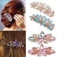 thumbnail image 4 of Trayknick Femmes Mode Fleur Feuille Cristal Strass Cheveux Barrette Clip Épingle à Cheveux Bijoux, 4 of 13