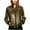 Gold, variant on Herrnalise Women's Sequin Long Sleeve Front Zip Bomber Jacket with Ribbed Cuffs Black,XL