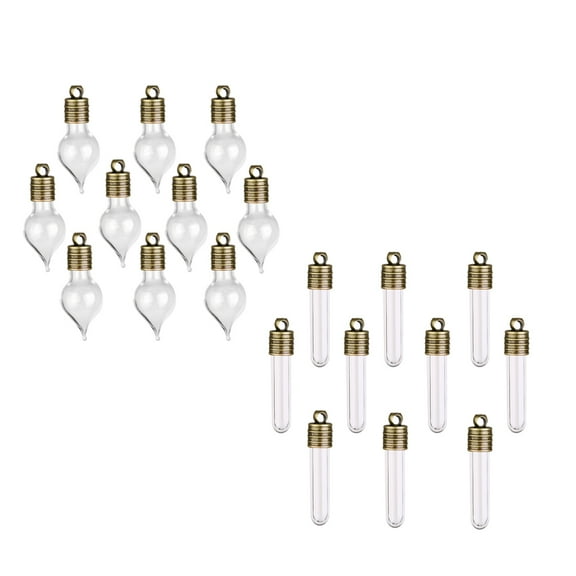 20Pcs Empty Bottles Charms Pendant Vials for Weddings Wish Jewelry DIY Mini Glass Bottles with Corks