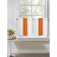 thumbnail image 3 of Half Window Curtain 36 Inches Long, Orange Solid Color Texture Window Treatment Curtain Drapes, Simple Orange Stripes Small Tier Curtains for Bathroom Over Sink, 27.5"x36", 2 Panels, 3 of 7