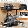 thumbnail image 4 of 2 Niveles Organizador Debajo del Fregadero Extraibles, Altura Ajustable, Almacenamiento Bajo Fregadero en Forma de L a Prueba de &Oacute;xido, Organizador de Fregadero Multiusos para Caj&oacut, 4 of 8