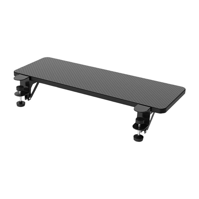 ZLight Wooden Ergonomic Table Extension Board Sturdy C Clamp Mounted Computer Keyboard Tray Enhancing Workspace Setup Smooth Black 75cm