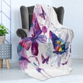 thumbnail image 4 of Butterfly Soft Flannel Fleece Blanket, Watercolors Print of Butterfly Sign of the Soul Power Female Art Modern Display, Cozy Plush for Indoor and Outdoor Use, 70" x 90", Multicolor, by Ambesonne, 4 of 5