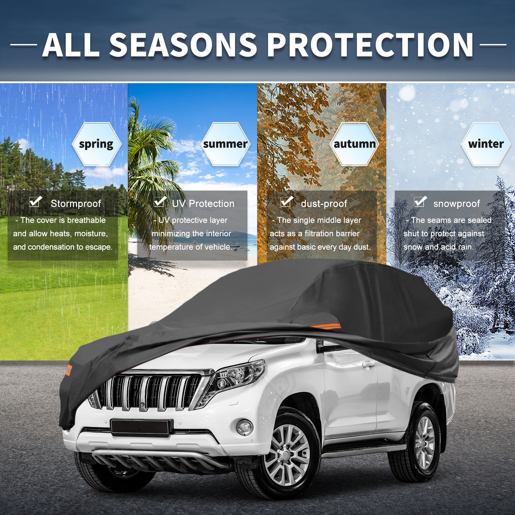 Unique Bargains 210D-PU Car Cover for Toyota Land Cruiser