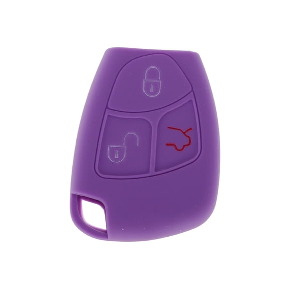 Unique Bargains Purple Silicone Car Key Case for mercedes-Benz C-Class S203 W204 W203  - 3 Buttons Remote Control Key Fob Case