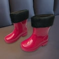 thumbnail image 4 of Meresysid Toddler Kids Boys Shoes Rain Bootsd With Fleece Water Boots Children Unisex Rain Shoes Soft Rubber Boots Non Slip Red, 4 of 6