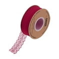 thumbnail image 1 of Unique Bargains 1.2 Inch Wide 25 Yard Lace Ribbon Floral Pattern Burgundy Red Lace Trim Ribbon for Gift Wrapping, Wedding Decor, 1 of 5