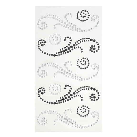 Recollections Black & Silver Rhinestone Flourish Stickers, 12 Packs: 10 ct. (120 total)