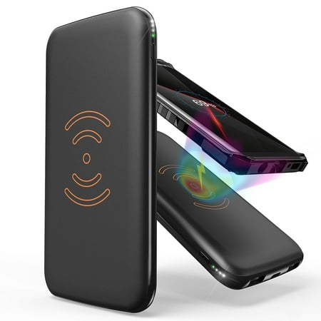 

INFUZE Qi Wireless Portable Charger for Nokia XR20 External Battery (10000 mAh 18W Power Delivery USB-C/USB-A Ports) with Touchless Tool - Black