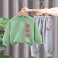 thumbnail image 2 of TOWED22 Toddler Baby Girl Clothes Toddler Outfit Cute Graphic Sweatshirt Tops + Pants Set Fall Winter Clothing for Girls Size:9-10 Y,Color:O, 2 of 4