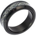 thumbnail image 1 of GHSDFBB Men 8mm Luminous Effect Stainless Steel Luminous Dragon Pattern Spinner Ring Glow in The Dark, 1 of 4