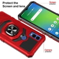 thumbnail image 6 of Compatible for Cricket Innovate E 5G Case w/Tempered Glass Screen Protector [Military Grade] Ring Car Mount Kickstand Shockproof Hard Phone Case - Red, 6 of 7