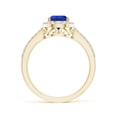 thumbnail image 2 of ANGARA Natural Pear 1.1 ct Tanzanite Ring with Diamond Halo in 14K Yellow Gold for Women (Size-8x6mm) | December Birthstone, Birthday, Anniversary, Jewelry Gift for Women | Natural Tanzanite Ring, 2 of 8