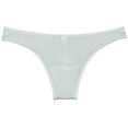 thumbnail image 2 of Botmois Men Shiny Bikini Briefs Underwear Hipster Pants Panties Solid Touch Briefs Enhance Pouch Cheeky Briefs White M, 2 of 3